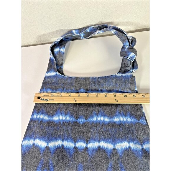 Gap Canvas Medium Blue Tie Dye Tote Shoulder Bag With Bow Accent Casual Boho - Picture 3 of 9